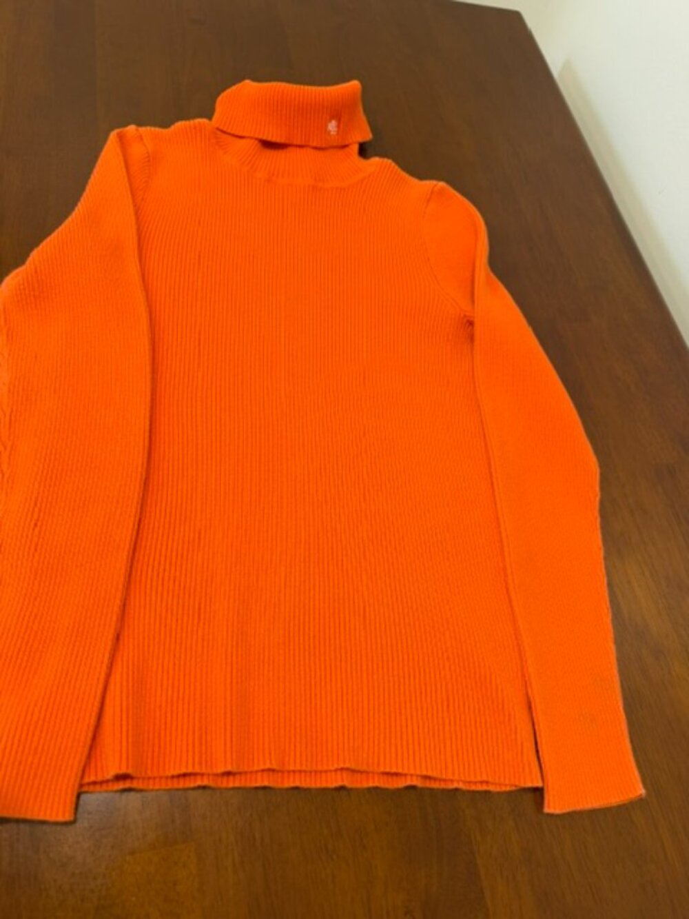 Ralph Lauren Orange Cotton Turtleneck Sweater PM - Picture 3 of 13